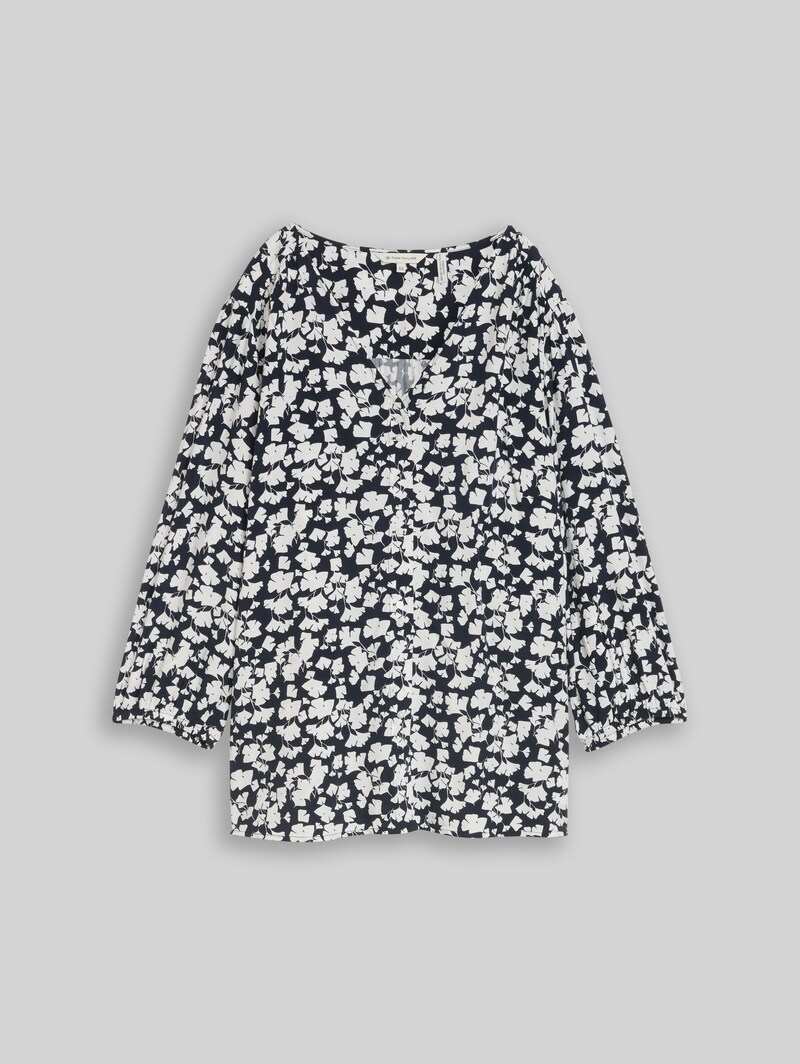 Tom Tailor Plus Size - Bluse aus Viskose - Blue Ginkgo Minimal