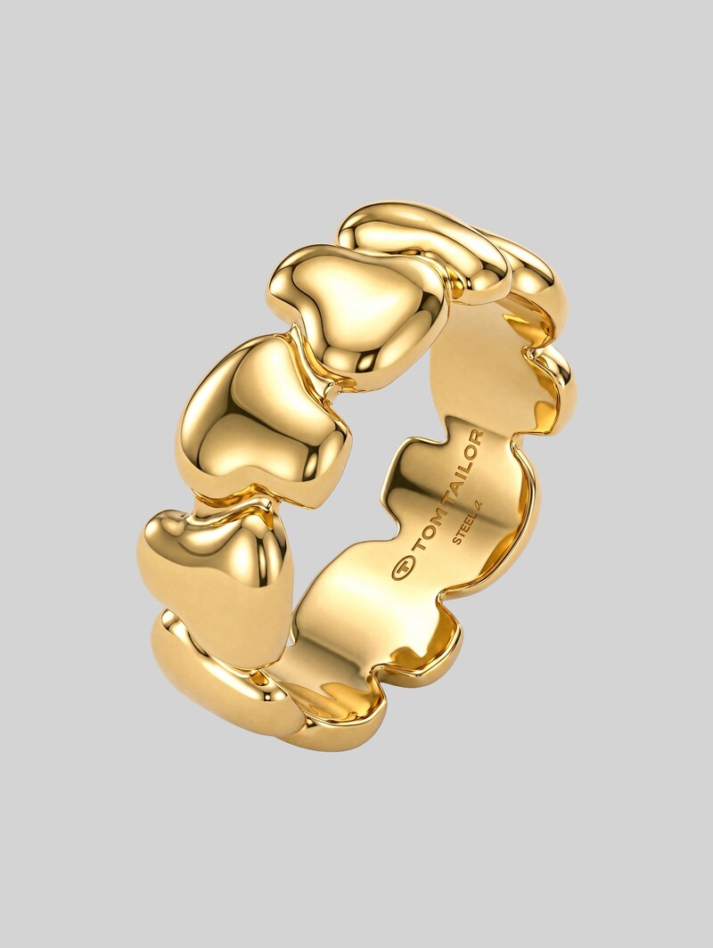 Tom Tailor Ring mit Herzen - Edelstahl gold - Gold Tom Tailor Ring mit Herzen - Edelstahl gold - Gold