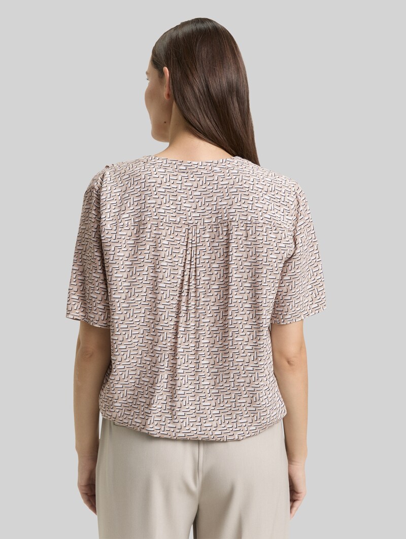 Tom Tailor Bluse mit Muster - Soft Taupe Geometric Minimal