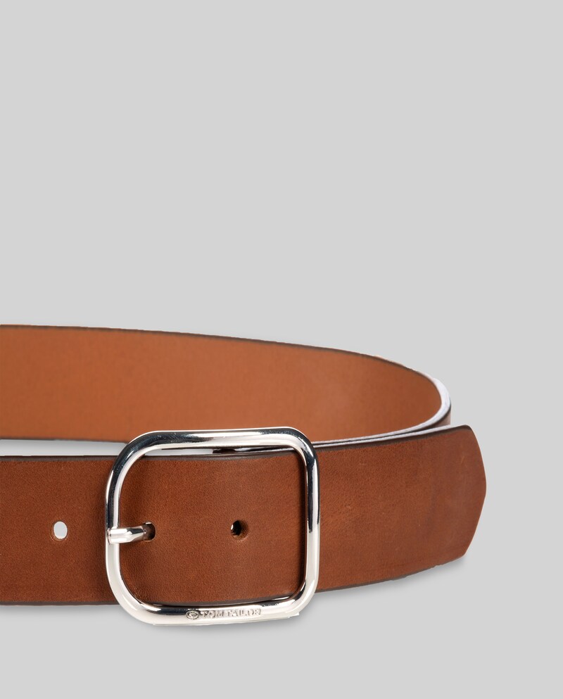 Tom Tailor TTHELEN Ledergürtel mit abgerundeter Dornschließe - Light Brown