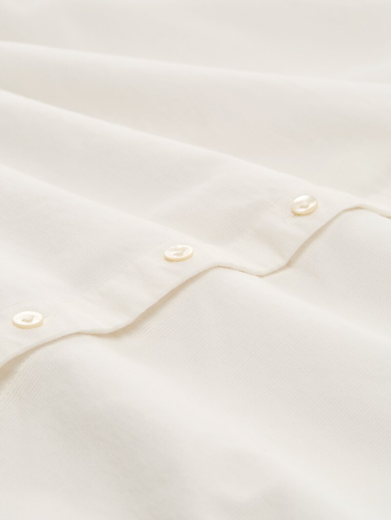 Tom Tailor Cordbluse mit Rüschenkragen - Whisper White