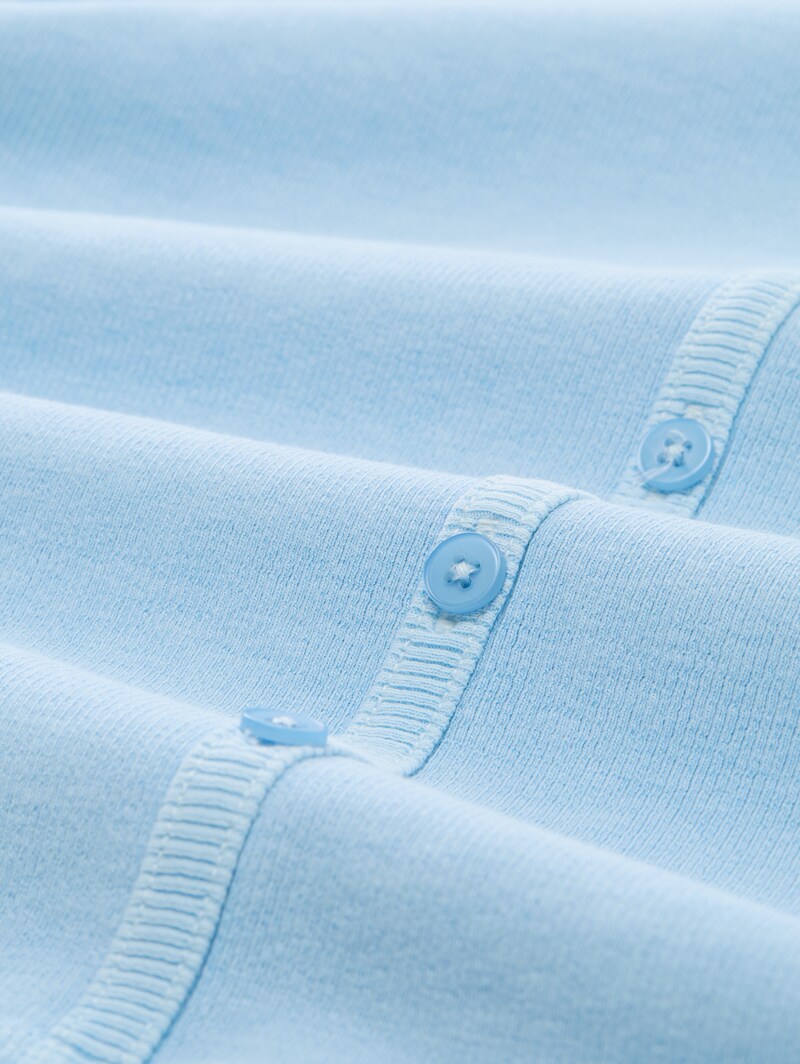 Tom Tailor Langarmshirt mit Deko-Knopfleiste - Dusty Sky Blue