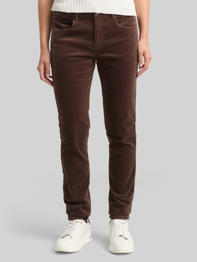 Tom Tailor TTNELA EXTRA SKINNY Samthose - Soft Chocolate Brown