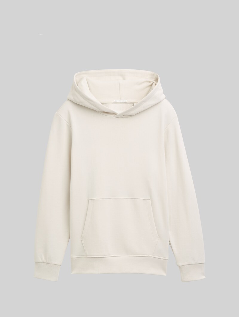 Tom Tailor Hoodie Sweatshirt mit Rückenprint - Greyish White