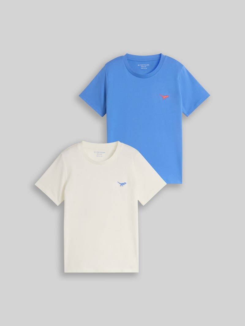 Tom Tailor T-Shirt im 2er-Pack - Soft Mid Blue