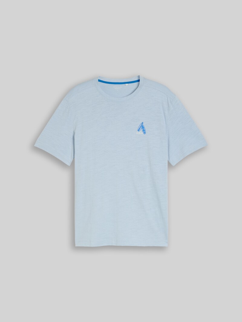 Tom Tailor T-Shirt mit Stickerei - Light Blue Grey