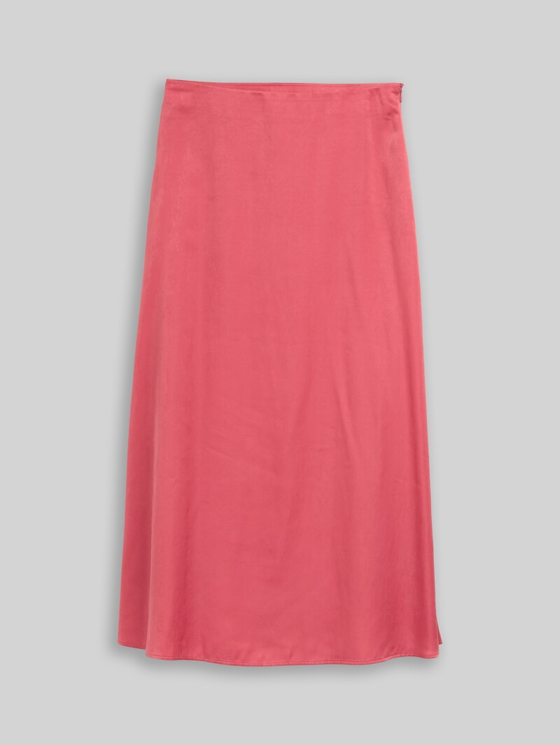 Tom Tailor High Waist Satin Midi-Rock - Cozy Pink