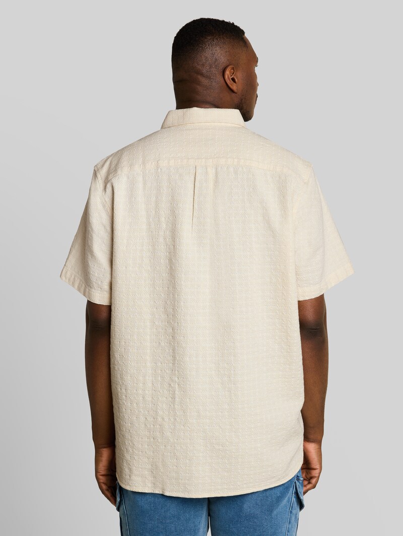Tom Tailor Plus Size - Kurzarmhemd aus Baumwolle - Gardenia White