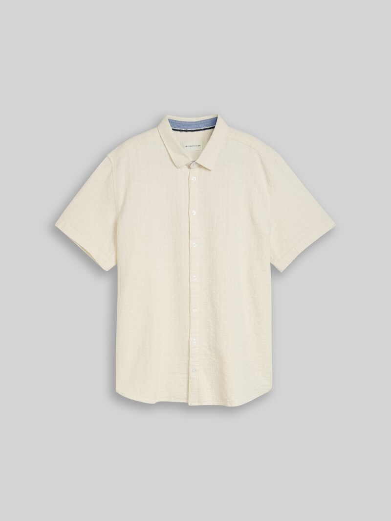 Tom Tailor Plus Size - Kurzarmhemd aus Baumwolle - Gardenia White