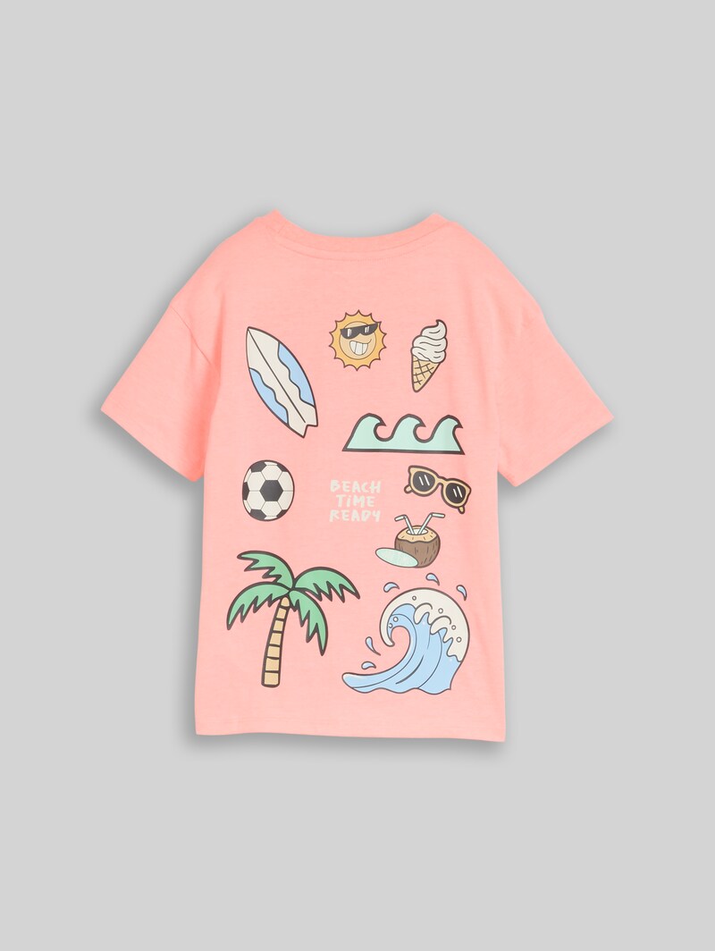 Tom Tailor Oversize T-Shirt mit Print - Soft Neon Pink Tom Tailor Oversize T-Shirt mit Print - Soft Neon Pink