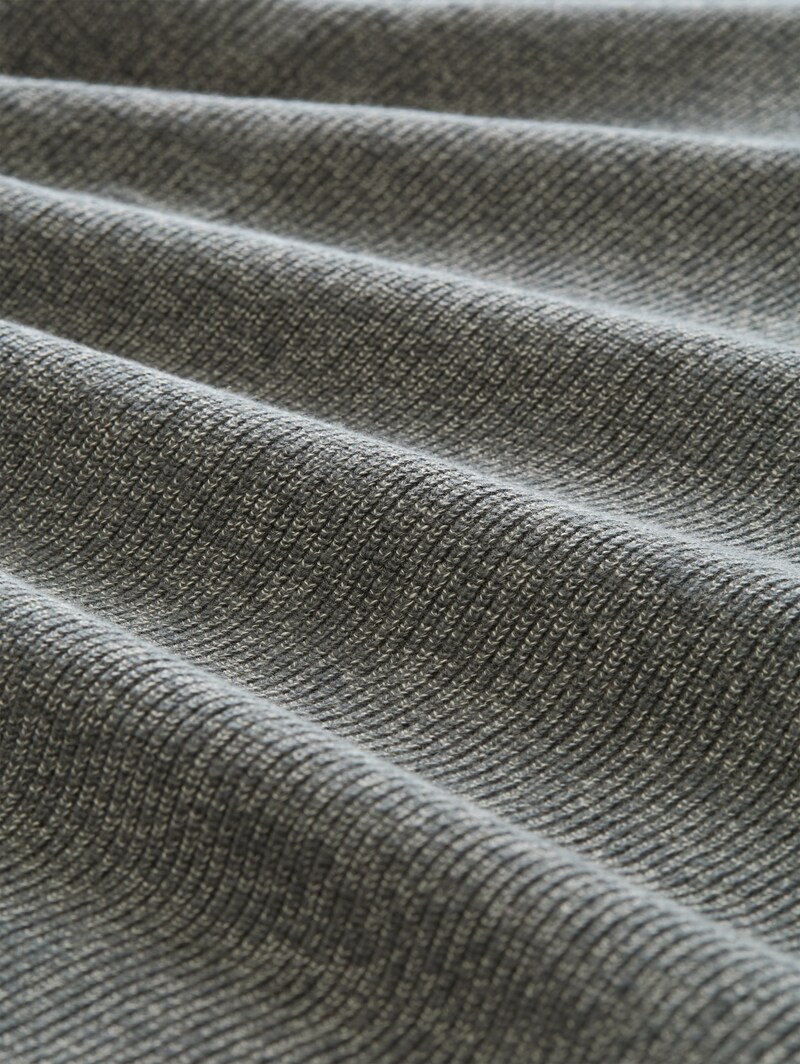 Tom Tailor Strickpullover in Melange-Optik - Darkest Olive Tonal Mouline