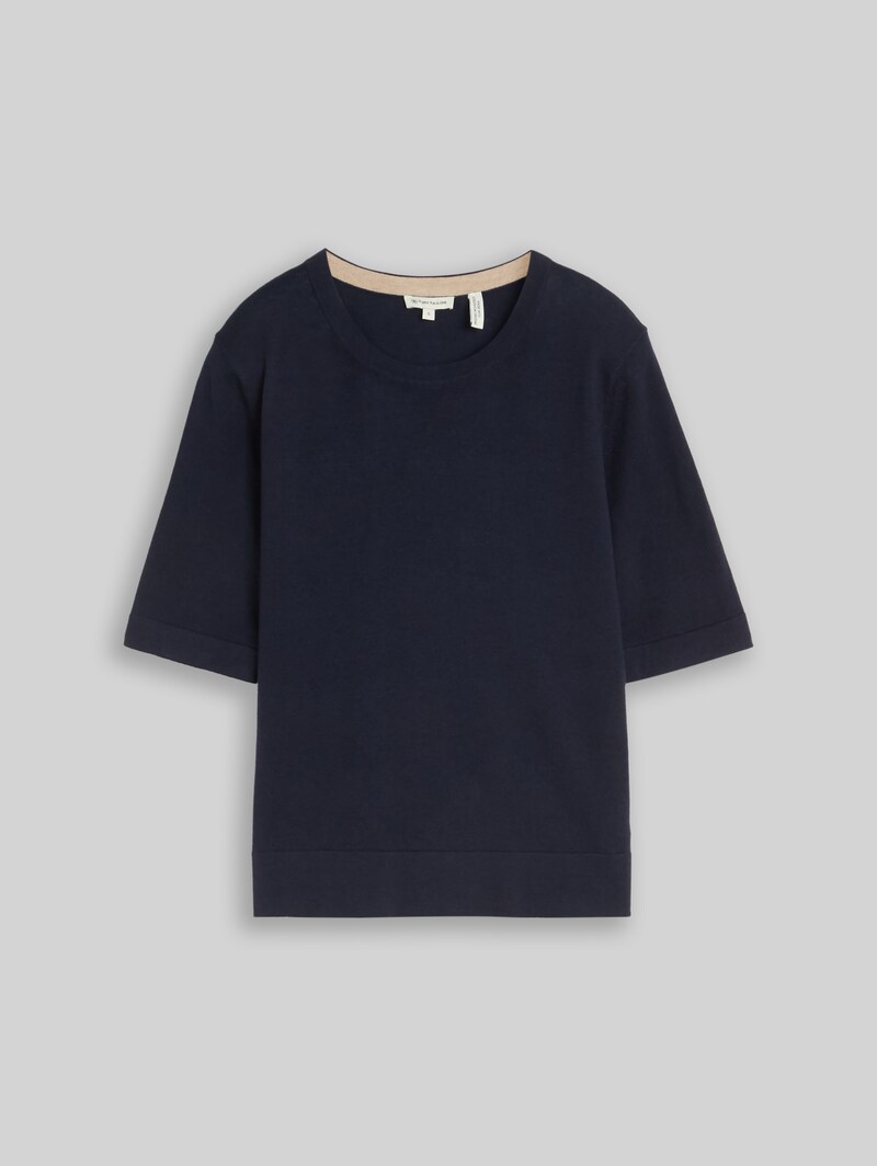 Tom Tailor Strickpullover mit Seidenanteil - Sky Captain Blue