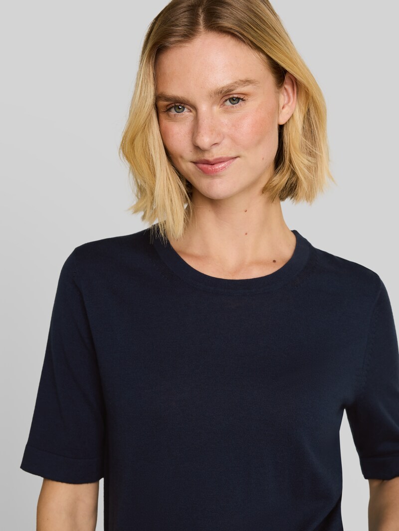 Tom Tailor Strickpullover mit Seidenanteil - Sky Captain Blue