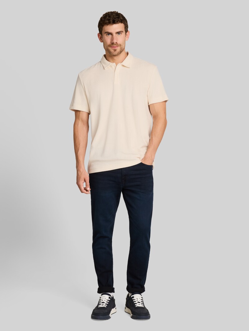 Tom Tailor Poloshirt aus Frottee - Gardenia White