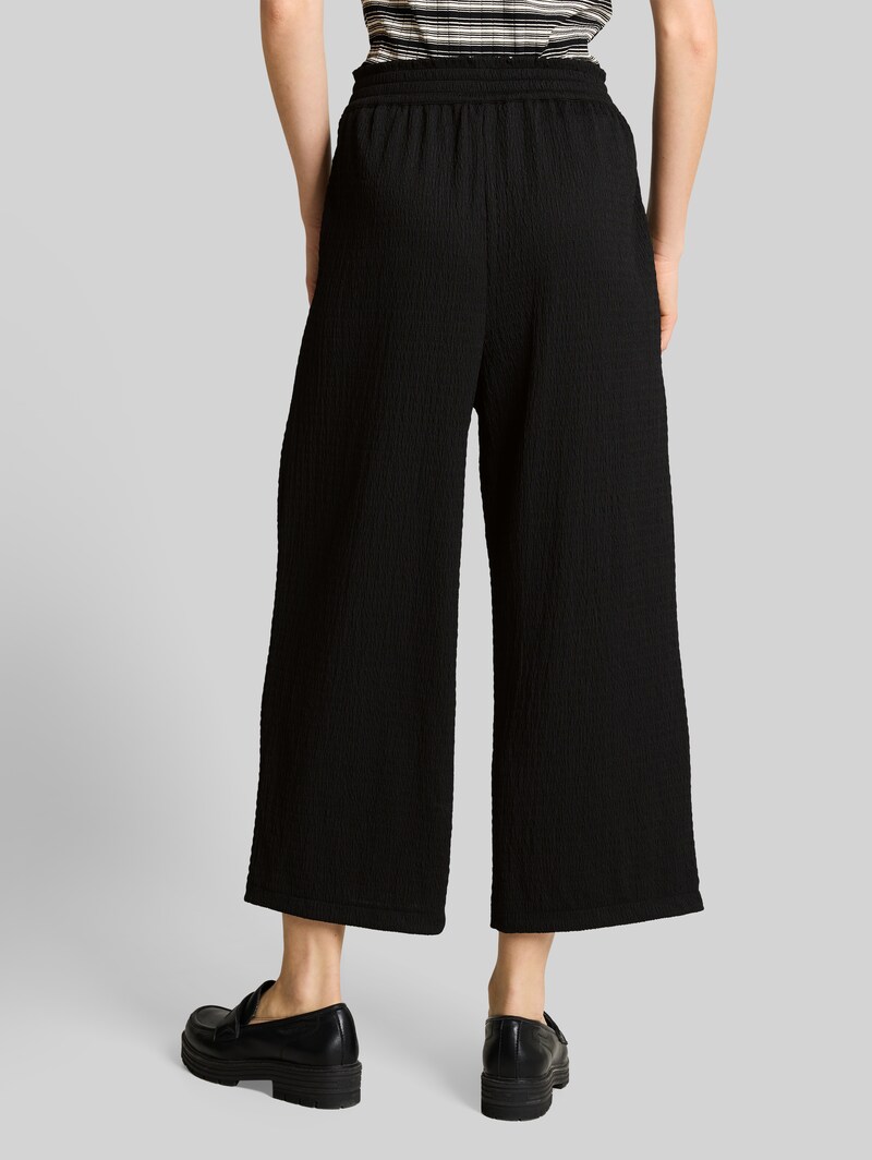 Tom Tailor Crinkle Culotte Hose - Deep Black Tom Tailor Crinkle Culotte Hose - Deep Black