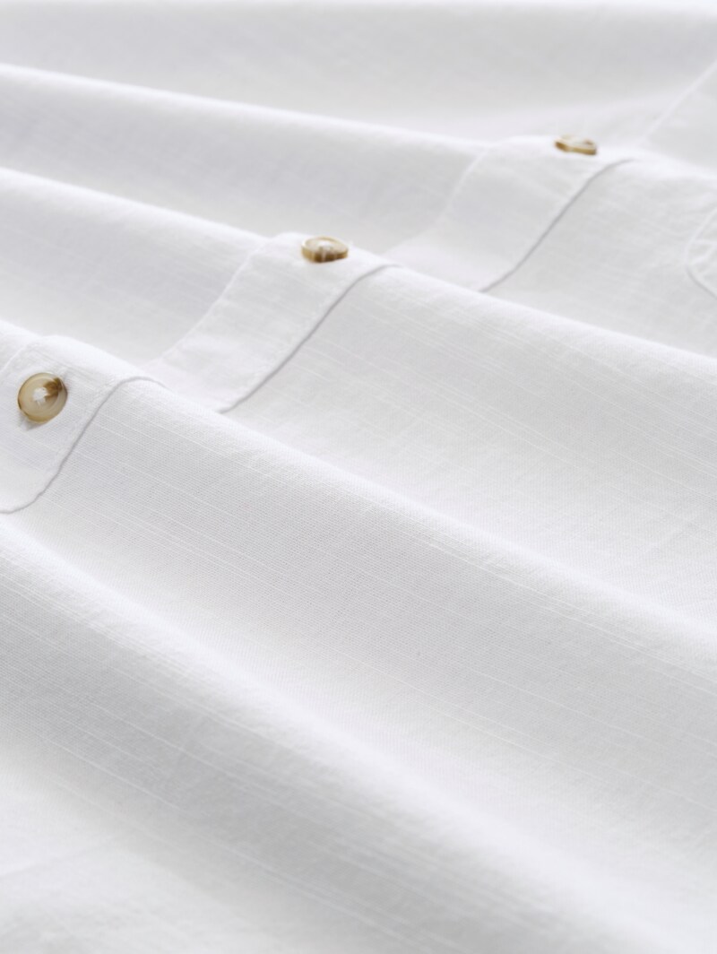 Tom Tailor Regular Fit Kurzarmhemd aus Baumwolle - White