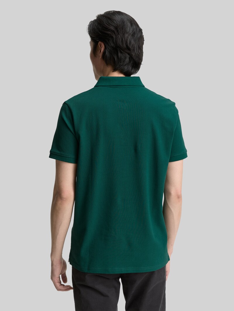 Tom Tailor Piqué Poloshirt mit Logo-Stickerei - Fairway Green