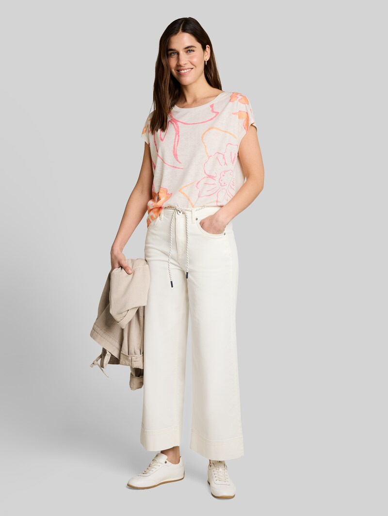 Tom Tailor T-Shirt mit Blumenmuster - Whisper White