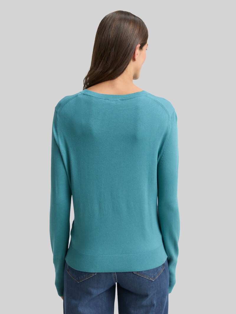 Tom Tailor Strickpullover mit Knopf-Details - Tropical Teal