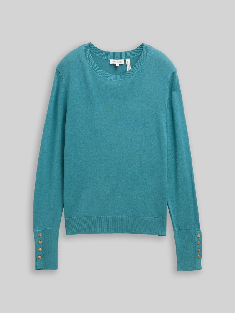 Tom Tailor Strickpullover mit Knopf-Details - Tropical Teal