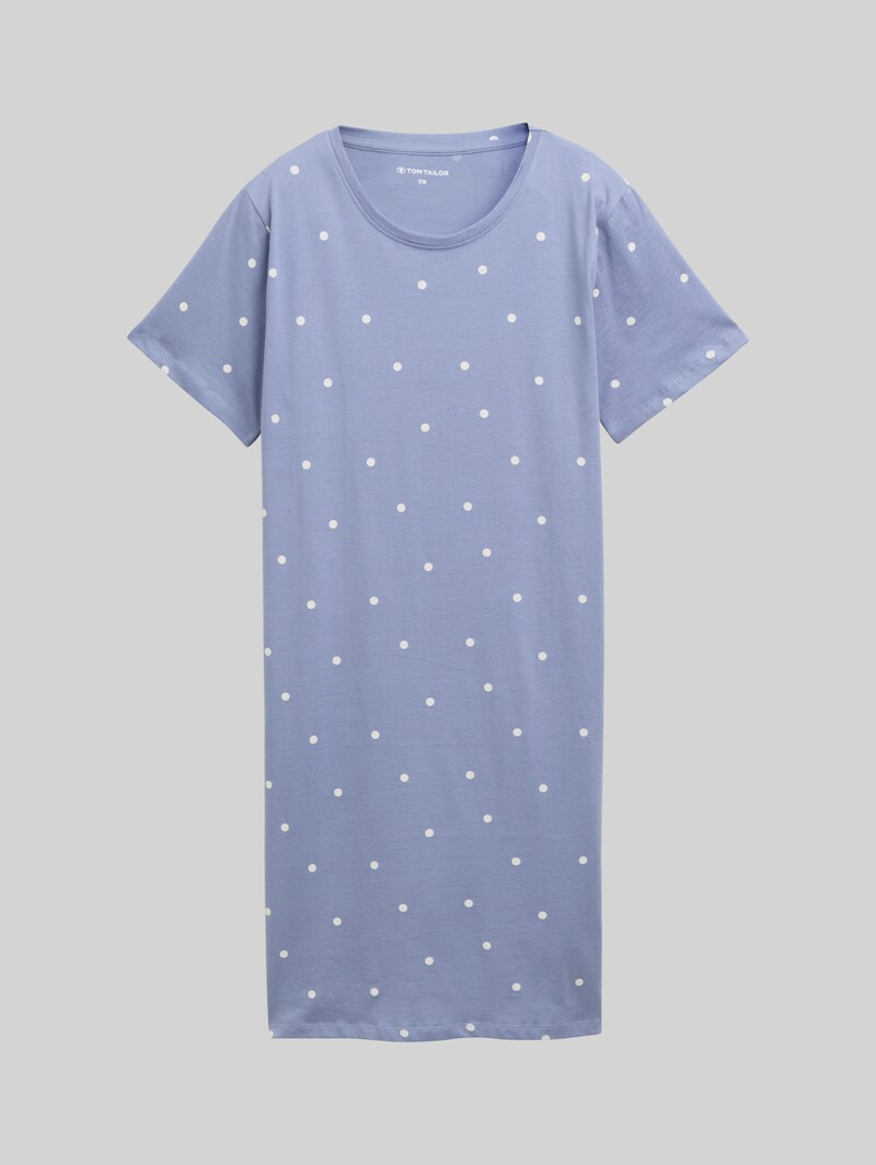 Tom Tailor Nachthemd mit Punkte-Print aus Baumwolle - Blau-mittel-punkte