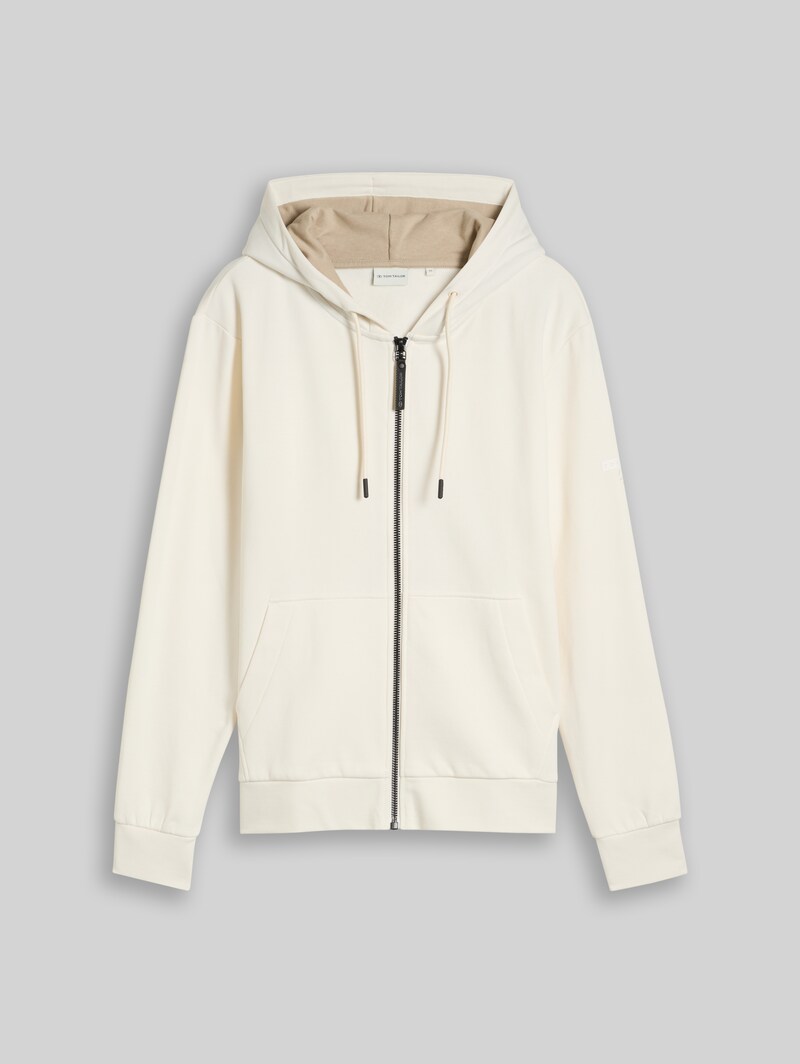 Tom Tailor Basic Hoodie Sweatjacke - Cloud Off White