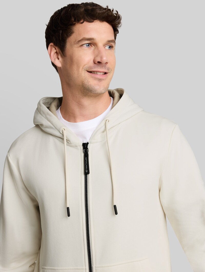 Tom Tailor Basic Hoodie Sweatjacke - Cloud Off White