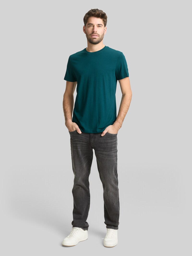 Tom Tailor Basic Fitted T-Shirt - Deep Meadow Green