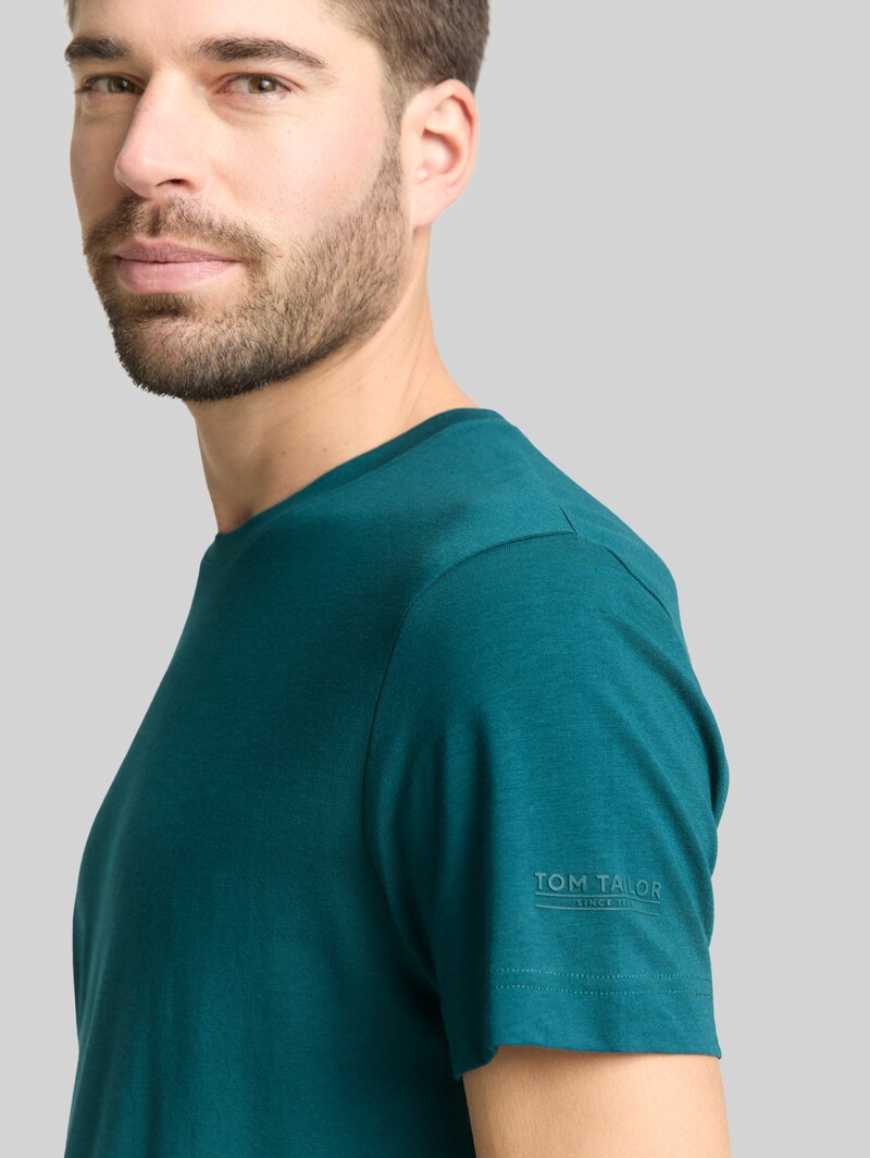 Tom Tailor Basic Fitted T-Shirt - Deep Meadow Green