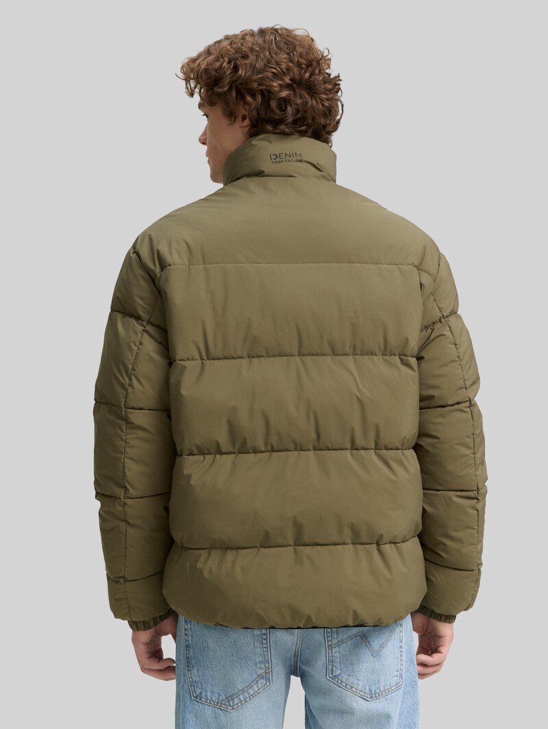 Tom Tailor Lightweight Pufferjacke mit Stehkragen - Jungle Soil Green