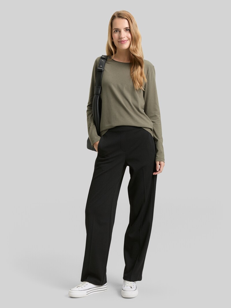 Tom Tailor Basic Langarmshirt - Cloudy Green