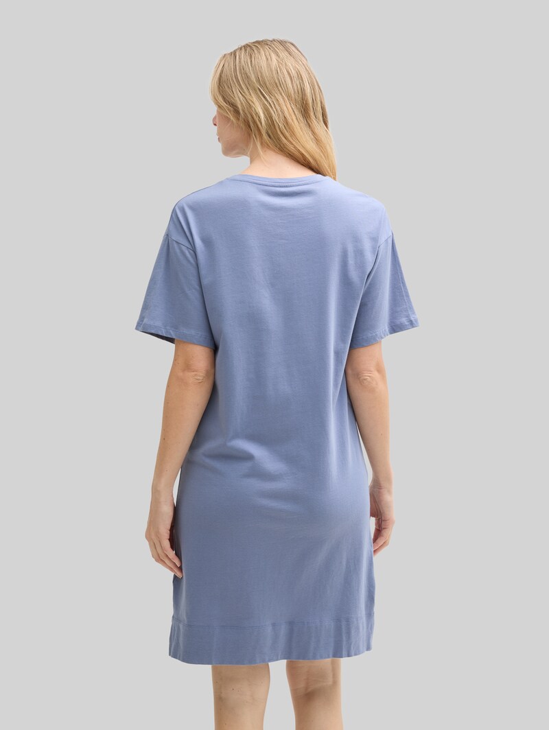 Tom Tailor Nachthemd mit Kurzarm und Logo-Print - Blue-medium-solid