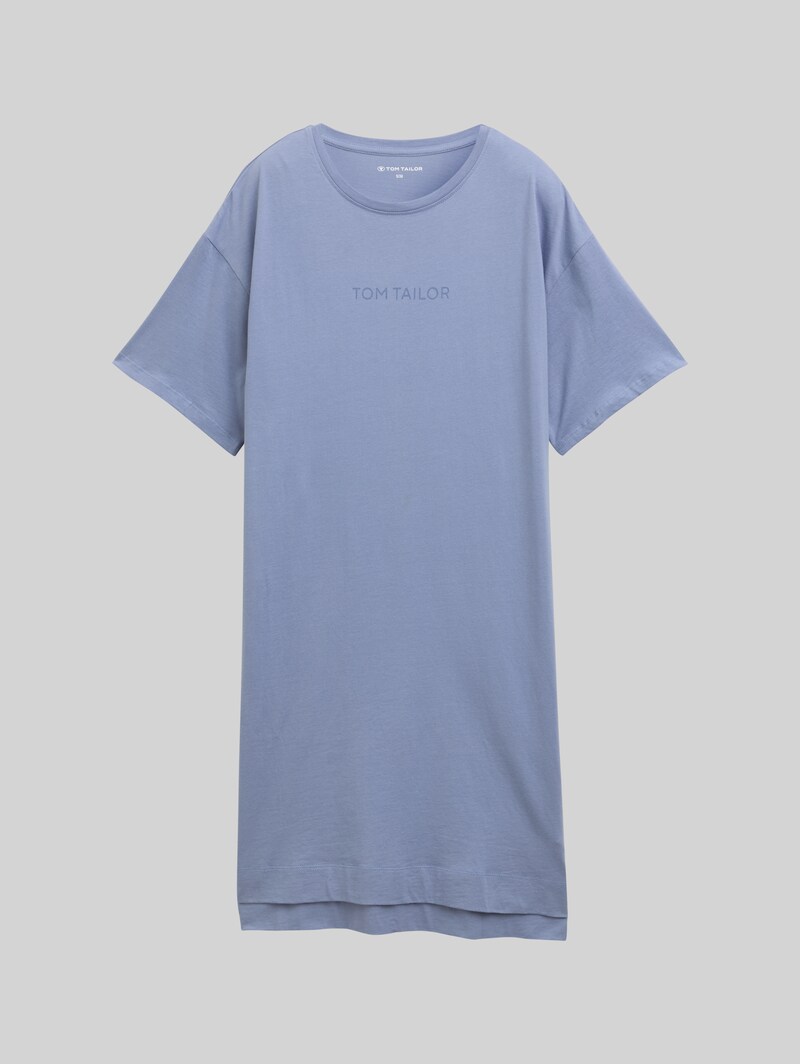 Tom Tailor Nachthemd mit Kurzarm und Logo-Print - Blue-medium-solid