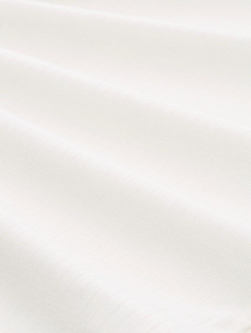 Tom Tailor Langarmshirt mit Rippstruktur - Off White