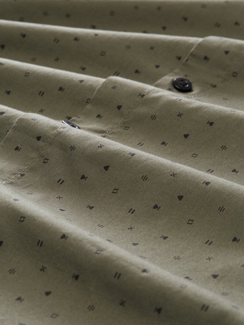 Tom Tailor Regular Fit Hemd mit Muster - Green Black Music Design