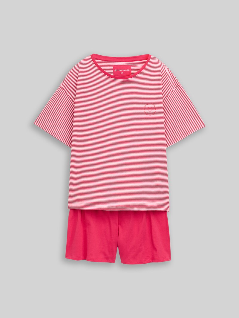 Tom Tailor Pyjama-Set mit Streifenmuster - Red-medium-horizontal Stripe