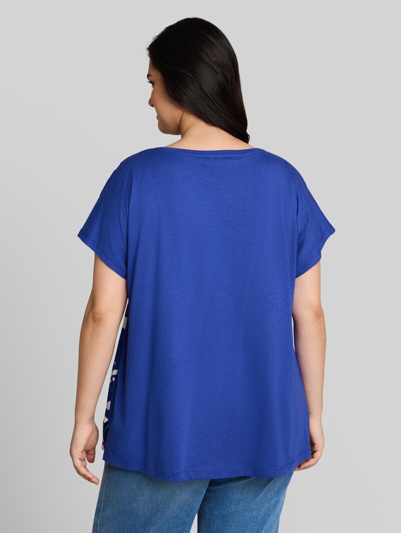 Tom Tailor Plus Size - T-Shirt im Material-Mix - Shiny Royal Blue