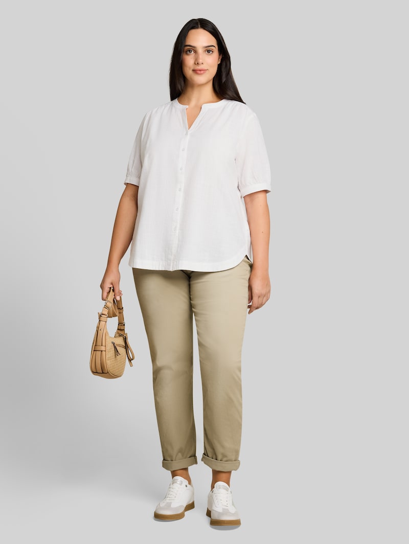 Tom Tailor Plus Size - Bluse aus Baumwolle - White