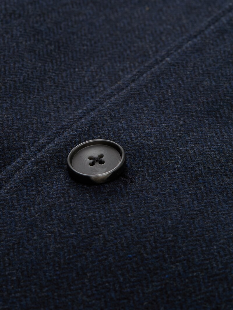 Tom Tailor Wollmantel mit Reverskragen - Blue Small Herringbone
