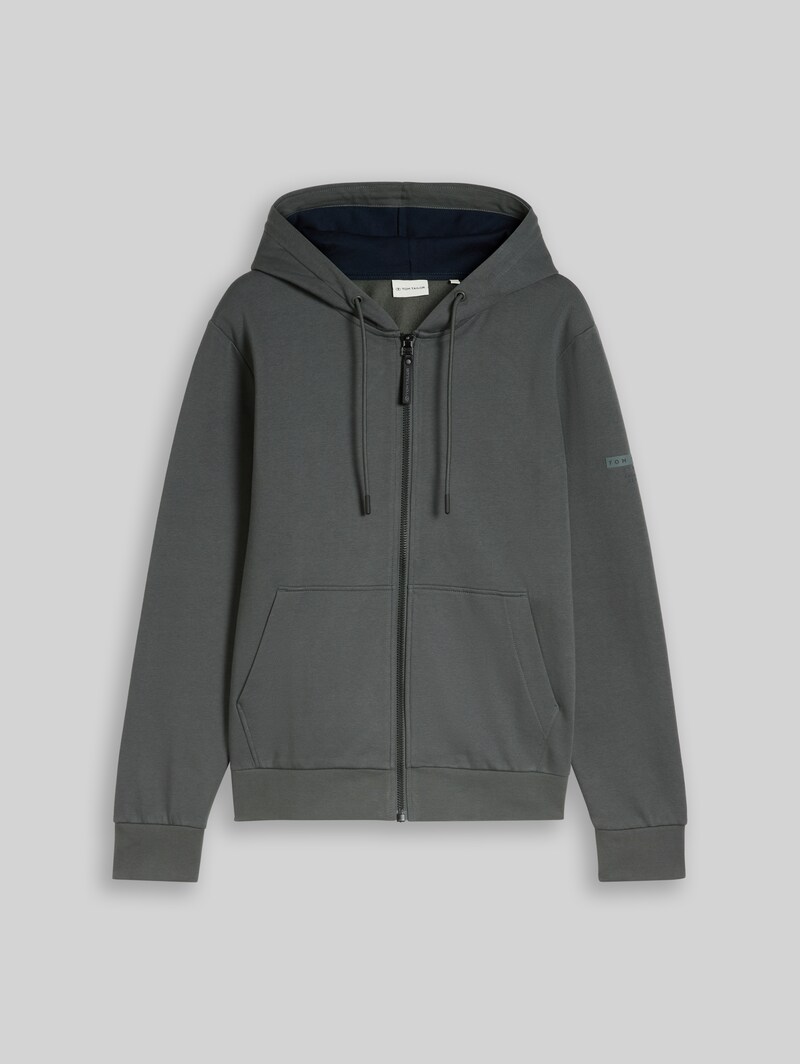 Tom Tailor Basic Hoodie Sweatjacke - Darkest Olive