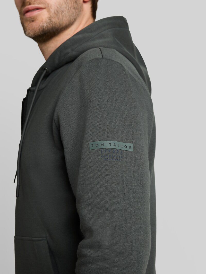 Tom Tailor Basic Hoodie Sweatjacke - Darkest Olive