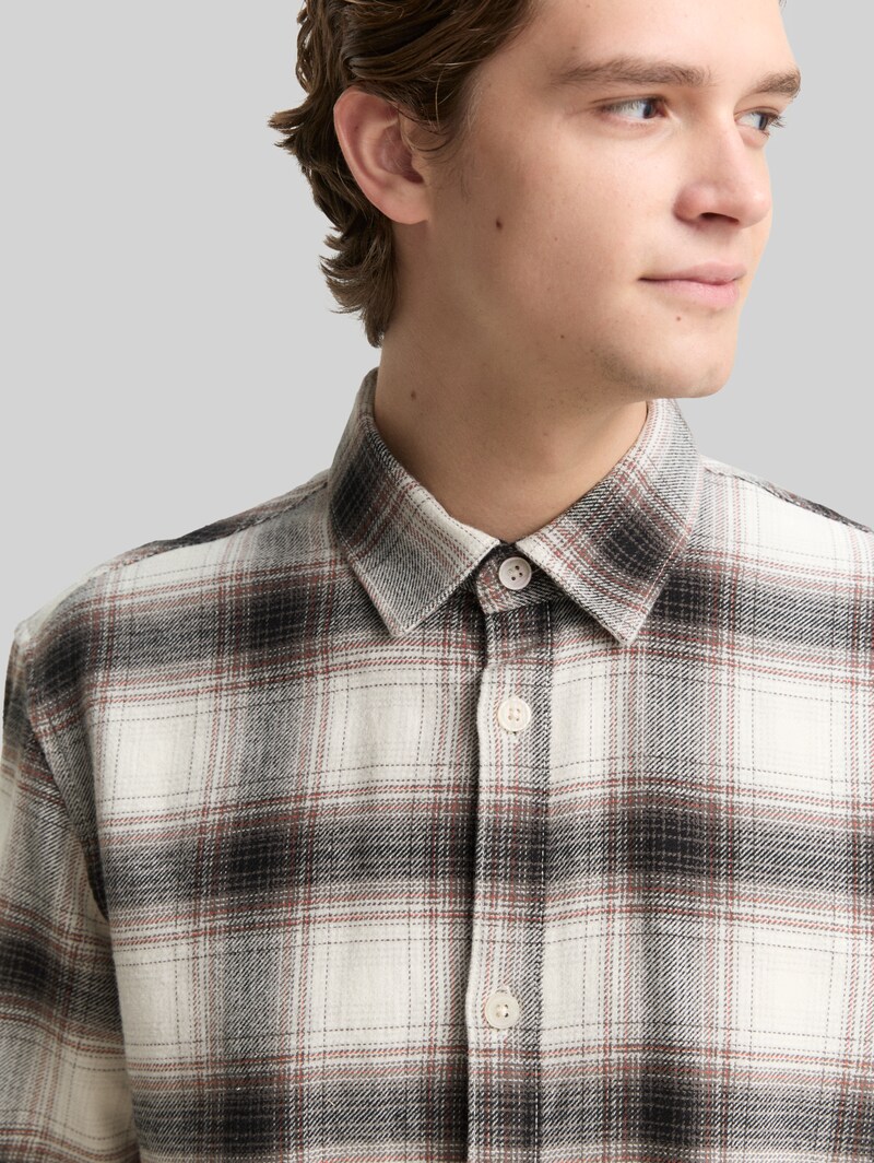 Tom Tailor Relaxed Fit Hemd mit Karomuster - Black White Red Check