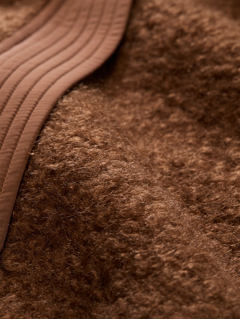 Tom Tailor Teddy Sweatjacke mit Stehkragen - New Camel