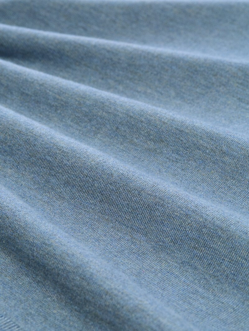 Tom Tailor Strickpullover mit Polokragen - Mountain Spring Blue Melange