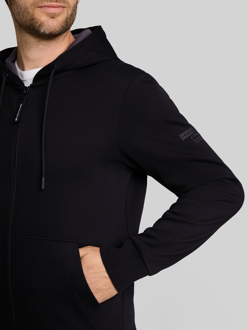 Tom Tailor Basic Hoodie Sweatjacke - Black