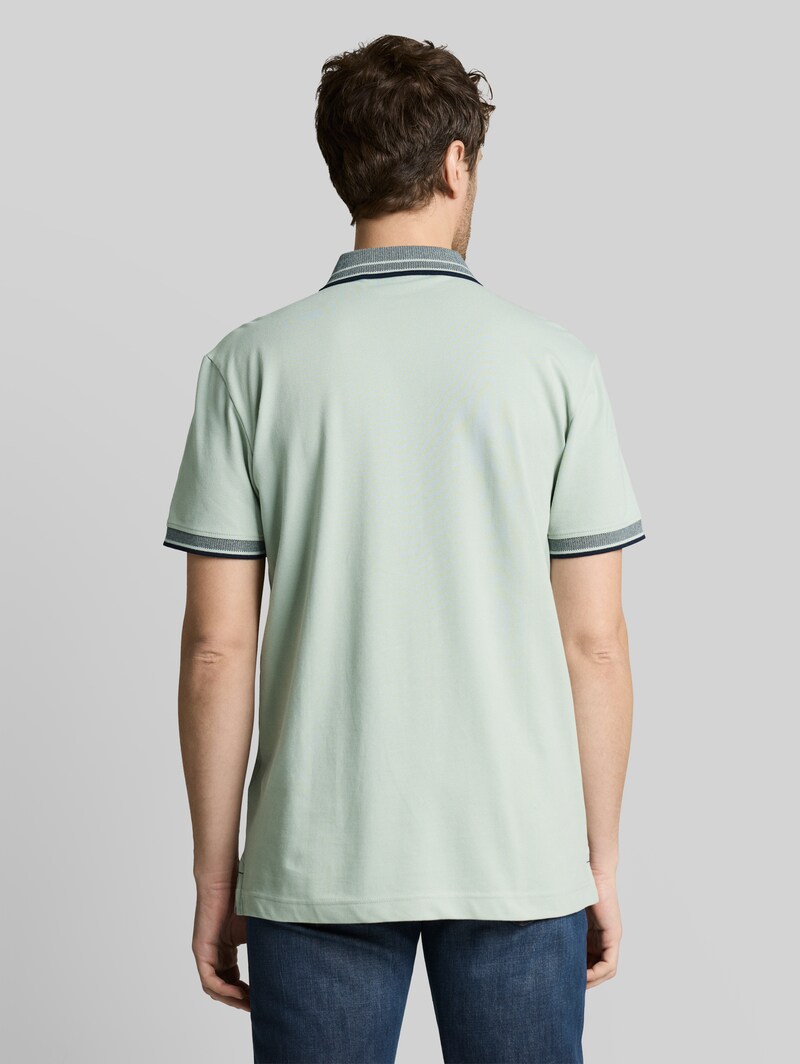 Tom Tailor Piqué Poloshirt mit Logo-Print - Soft Greyish Green