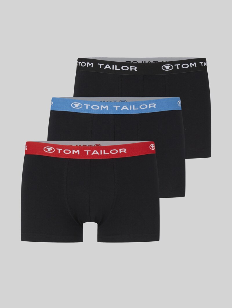 Tom Tailor Kurze Boxershorts im 3er-Pack - Black-dark-solid