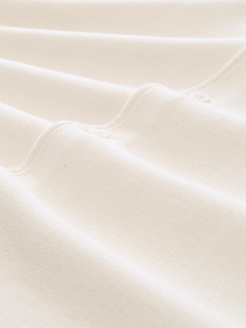 Tom Tailor Loose Fit Kurzarmhemd mit Rippstruktur - Wool White