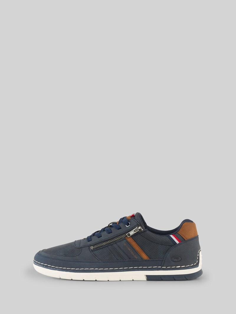 Tom Tailor Sneaker aus strukturiertem Lederimitat - Navy