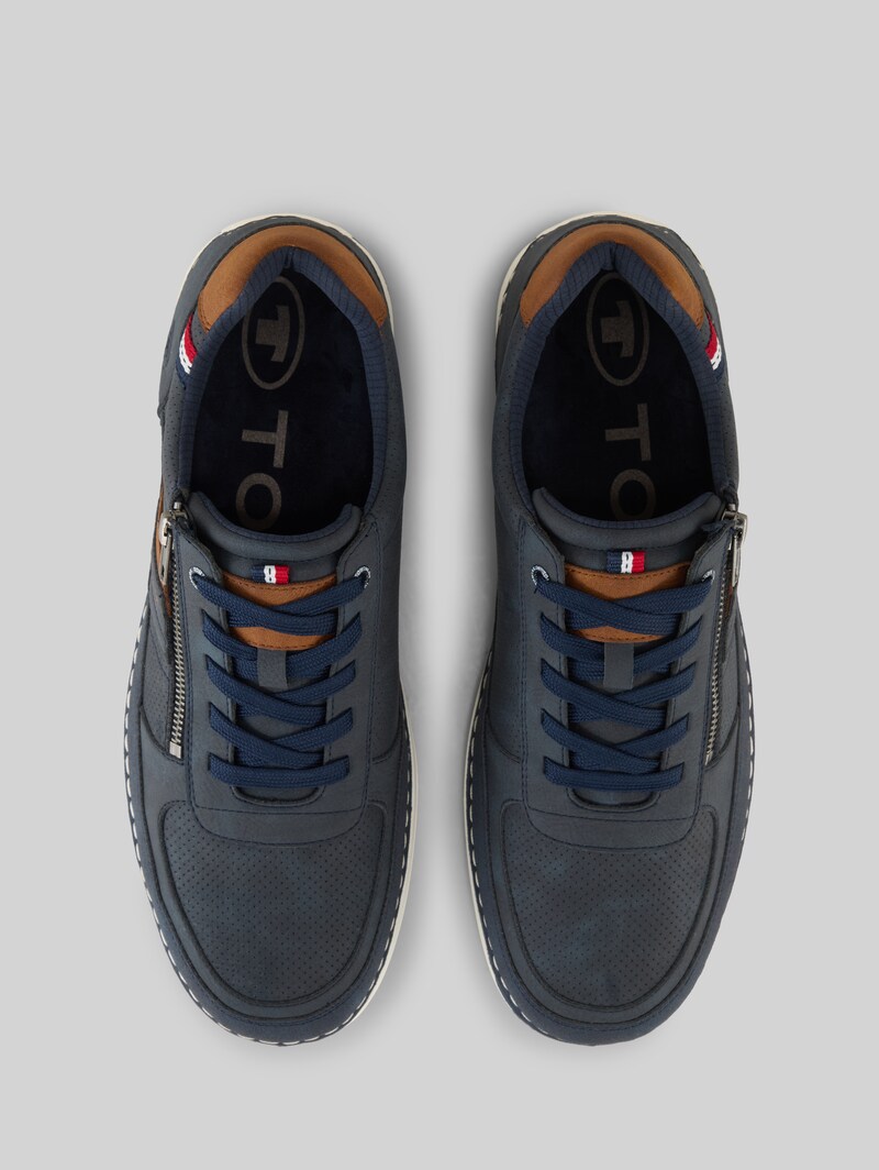 Tom Tailor Sneaker aus strukturiertem Lederimitat - Navy